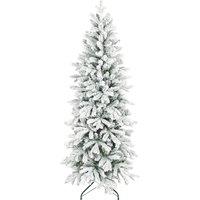 HOMCOM 6ft Flocked Artificial Christmas Tree