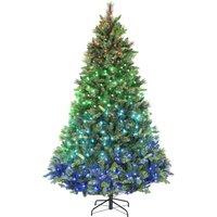 HOMCOM 7.5ft Carolina Pine Christmas Tree with Colourful DIY Synchronized LED Lights and Remote