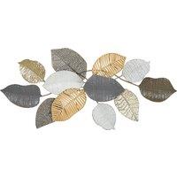 HOMCOM Metal Wall Art, Modern Hanging Wall Decor with Unique Leaf Design for Living Room Bedroom Entryway