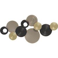 HOMCOM Metal Wall Art, Modern Hanging Wall Decor with Multi-Disc Design for Living Room Bedroom Dining Room