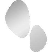 HOMCOM Set of 2 Pebble-Shaped Wall Mirror - Black