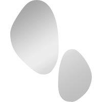 HOMCOM Set of 2 Pebble-Shaped Wall Mirror - Gold Tone