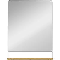 HOMCOM Wall Mirror with Wood Shelf - Black