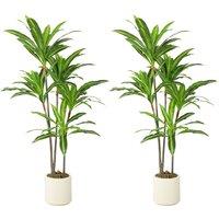HOMCOM 150cm Lifelike Fake Tree, Artificial Dracaena Tree with Bendable Trunks, Green