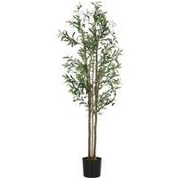 HOMCOM 175 cm Artificial Olive Tree, Tall Faux Plant with 787 Leaves & Adjustable Branches,