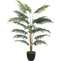 HOMCOM Artificial Fern Topiary Tree, Realistic Artificial Plant in Cement Pot, Fake Plant, 120cm