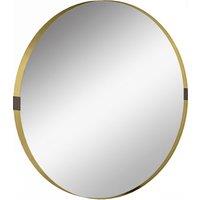 HOMCOM Round Wall Mirror 61 cm, Wall Mounted Bathroom Mirror with Tempered Safety Glass and Aluminium Alloy Frame, Gold Tone