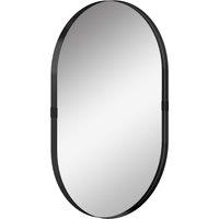 HOMCOM Wall Mirror, Bathroom Mirror with Elevated Aluminium Alloy Frame, 60 x 90 cm, Black