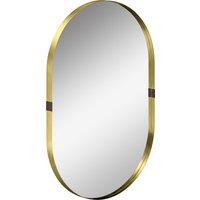 HOMCOM Wall Mirror, Bathroom Mirror with Elevated Aluminium Alloy Frame, 60 x 90 cm, Gold Tone