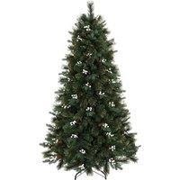 HOMCOM 6ft Artificial Christmas Tree, Fir Hinged Xmas Tree with 716 Branch Tips, Foldable Metal Stand, Easy Assembly, Green