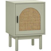 HOMCOM Rattan Bedside Table for Bedroom - Light Green