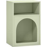 HOMCOM Bedside Table with 2 Open Compartments - Light Green