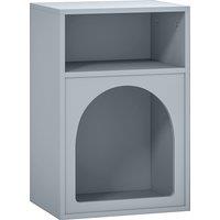 HOMCOM Bedside Table with 2 Open Compartments - Grey