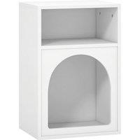 HOMCOM Bedside Table with 2 Open Compartments - White