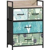 HOMCOM 4-Drawer Chest of Drawers - Blue