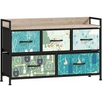 HOMCOM 5-Drawer Chest of Drawers - Blue