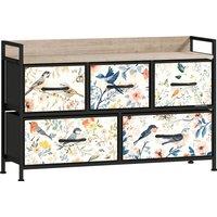 HOMCOM 5-Drawer Chest of Drawers - White