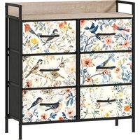 HOMCOM 6-Drawer Chest of Drawers - White