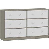 HOMCOM Chest of Drawers, Dresser with 6 Fabric Drawers - White and Grey