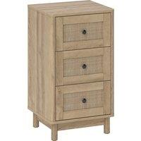 HOMCOM 40 cm Drawer Chest of Drawers with 3 Drawer - Oak