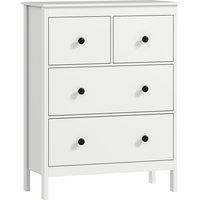 HOMCOM Modern Chest of Drawers, 4 Drawer Dresser Clothes Storage Organiser for Living Room, Hallway, Entryway, White