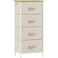 HOMCOM Chest of Four Fabric Drawers - Beige