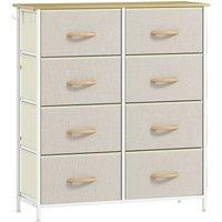 HOMCOM Chest of Eight Fabric Drawers - Beige