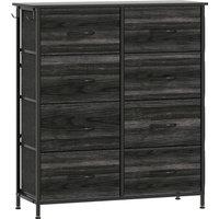 HOMCOM Chest of Eight Fabric Drawers - Black