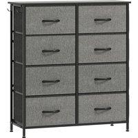 HOMCOM Chest of Eight Fabric Drawers - Charcoal Grey