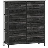 HOMCOM Chest of Ten Fabric Drawers - Black