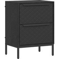 HOMCOM Chest of Drawers, Dresser with 2 Fabric Drawers and Aluminium Handles - Black