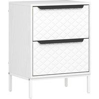 HOMCOM Chest of Drawers, Dresser with 2 Fabric Drawers and Aluminium Handles - White