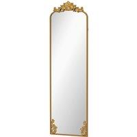 HOMCOM Full Length Mirror, 50 x 160 cm Floor Mirror with Baroque Metal Frame for Bedroom, Living Room, Dressing Room, Gold Tone