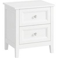 HOMCOM Nightstand with 2 Drawers Modern Bedside Table for Bedroom Living Room White