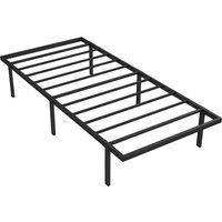 HOMCOM 3ft Single Bed Frame with Underbed Storage, Metal Platform Bed Frame with Steel Slat Support, No Box Spring Needed