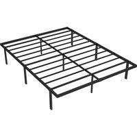 HOMCOM 5ft King Bed Frame with Underbed Storage, Metal Platform Bed Frame with Steel Slat Support, No Box Spring Needed
