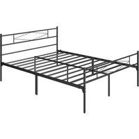HOMCOM 5ft King Bed Frame with Headboard and Footboard, Metal Platform Bed Frame with 32 cm Underbed Storage, Black