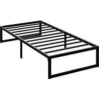 HOMCOM 3ft Single Bed Frame with Underbed Storage and Steel Slat Support, 32.5 cm Height, Noise-Free, Black
