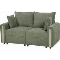 HOMCOM 2 Seater Sofa with Lift-Up Storage, 168 cm Comfy Velvet Small Couch with Wide Deep Seat, Plush Backrest, Thick Padding, 2 Pillows, Loveseat for Living Room, Home Office, Dark Green