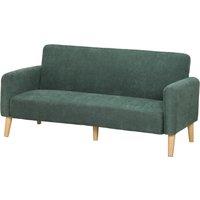 HOMCOM 2 Seater Sofa, Velvet Small Couch with 20cm Thick Padding, Wide and Deep Seat, Dark Green