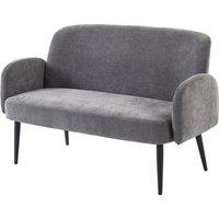 HOMCOM 132cm 2 Seater Sofa, Velvet Comfy Small Sofa Couch with Wide Seat, Thick Padding, Tapered Metal Legs, Light Grey