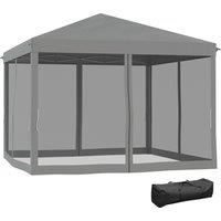Outsunny 3 x 3 m Pop Up Gazebo, Garden Tent with Removable Mesh Sidewall Netting, Carry Bag for Backyard Patio Outdoor Light Grey