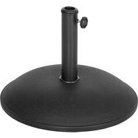 Outsunny 20kg Parasol Base Heavy Duty Cement Umbrella Base Round-Grey/Black Aosom UK