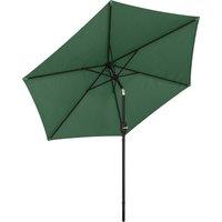 Outsunny 2.6 m Garden Parasol Umbrella with Aluminium Pole, Outdoor Patio Umbrella with Tilt and Crank, Vent, Dark Green