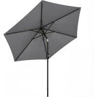 Outsunny 2.6 m Garden Parasol Umbrella with Aluminium Pole, Outdoor Patio Umbrella with Tilt and Crank, Vent, Grey