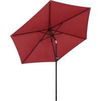 Outsunny 2.6 m Garden Parasol Umbrella with Aluminium Pole, Outdoor Patio Umbrella with Tilt and Crank, Vent, Wine Red