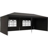 Outsunny 6 x 3 m Party Tent Gazebo Marquee Outdoor Patio Canopy Shelter with Windows and Side Panels, Dark Grey