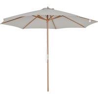 Outsunny 3m Fir Wooden Garden Parasol Bamboo Sun Shade Patio Outdoor Umbrella Canopy, Grey Aosom UK