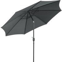 Outsunny Large Garden Umbrella, Weatherproof Outdoor Sun Shade With Crank Handle for Balcony and Garden, Dark Grey Aosom UK
