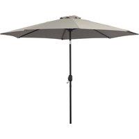Outsunny Lightweight Parasol, Tilting Umbrella with 8 Ribs, Outdoor Sun Shade with Tilt and Crank Handle for Balcony and Garden, Grey Aosom UK
